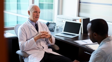 Doctor talking to a patient