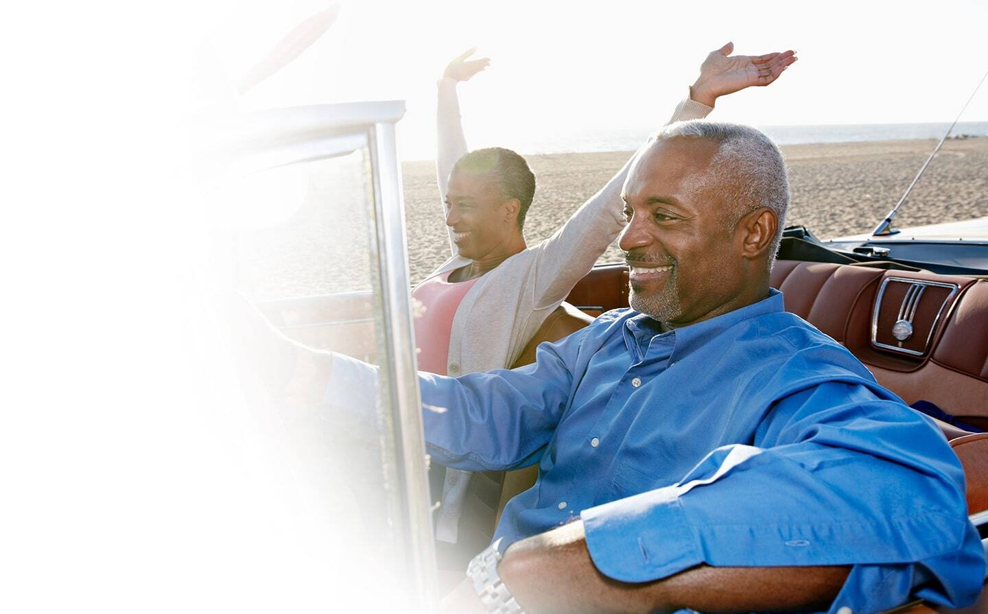 Couple sitting in a car